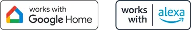 Logo Google Home i Alexa oznaczające zgodność lodówki Mijia z systemami inteligentnego domu