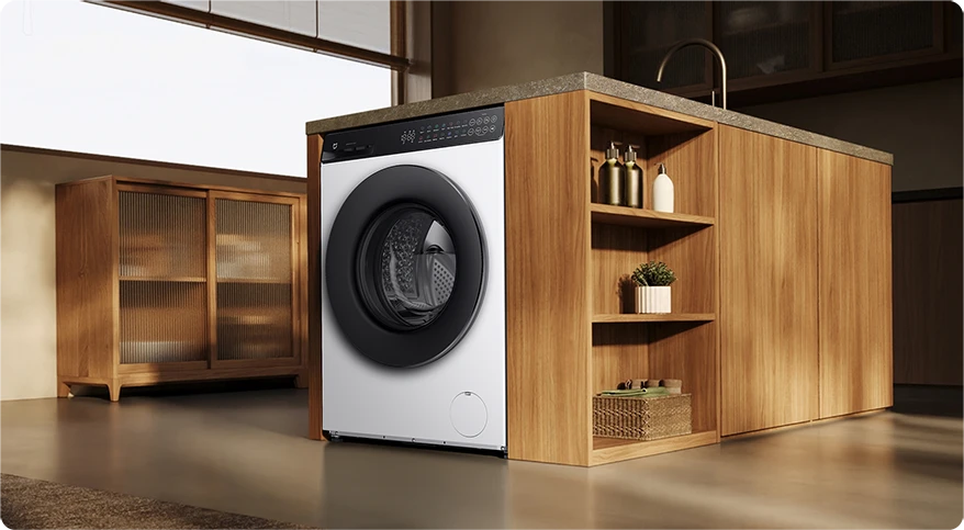 Mijia Front Load Washer 8kg zabudowana w nowoczesnej kuchni