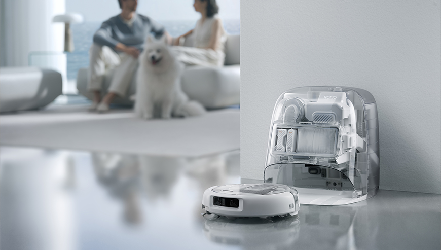 Stacja bazowa DJI ROMO P2 dbająca o czystość robota