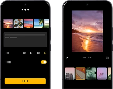 Smartfon Xiaomi z interfejsem aplikacji do tworzenia krótkich filmów i edycji wideo