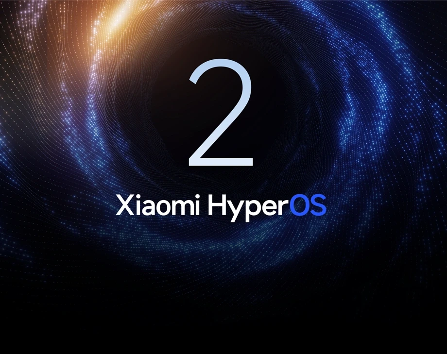 Logo Xiaomi HyperOS 2 na ciemnym tle