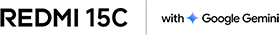 Logo Redmi 15C z dopiskiem with Google Gemini