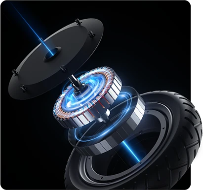 Schemat silnika w kole Xiaomi Electric Scooter 6 przedstawiony w widoku rozstrzelonym