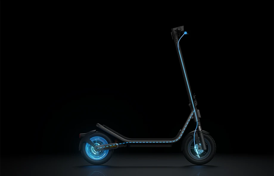 Wizualizacja przebiegu przewodów wewnątrz konstrukcji Xiaomi Electric Scooter 6