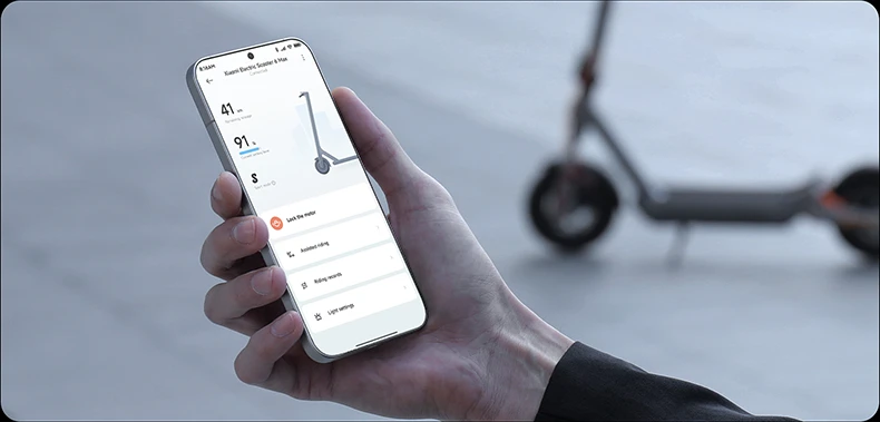 Aplikacja mobilna Xiaomi do zarządzania hulajnogą elektryczną