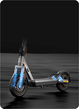 Xiaomi Electric Scooter 6 Max z wizualizacją pracy zawieszenia