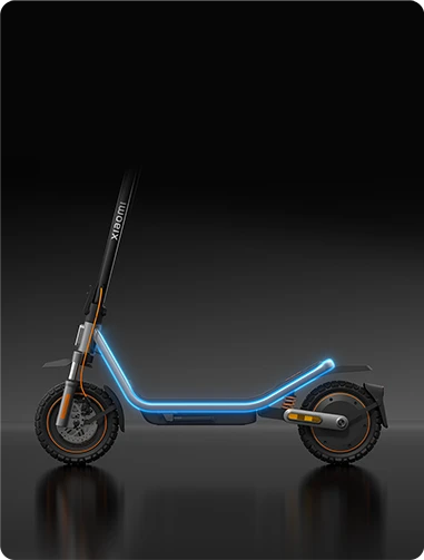 Profil boczny hulajnogi Xiaomi Electric Scooter 6 Pro z podświetloną linią ramy