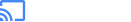 Logo Google Cast – niebieska ikona przesyłania strumieniowego i biały napis „Google Cast” na czarnym tle.