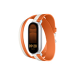 Pasek Xiaomi Dual-tone Leather Strap White and Orange