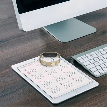 Opaska Stalowa bransoletka Tech-Protect Milaneseband do Xiaomi Mi Band 8 / 9 / 10 Szampańsko-złota
