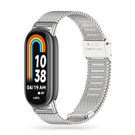 Opaska Stalowa bransoletka Tech-Protect Milaneseband do Xiaomi Mi Band 8 / 9 / 10 Srebrna