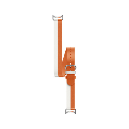 Pasek Xiaomi Dual-tone Leather Strap White and Orange
