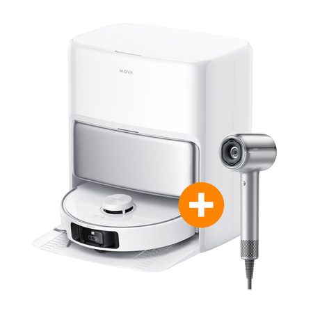 Zestaw Robot sprzątający z mopem MOVA P50 Pro Ultra + Suszarka do włosów MOVA Shine 20 Srebrna