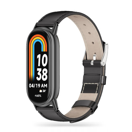 Opaska skórzana Tech-Protect Leatherfit do Xiaomi Mi Band 8 / 9 / 10 czarna