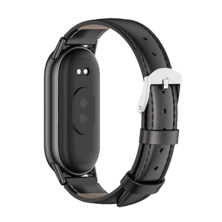 Opaska skórzana Tech-Protect Leatherfit do Xiaomi Mi Band 8 / 9 / 10 czarna