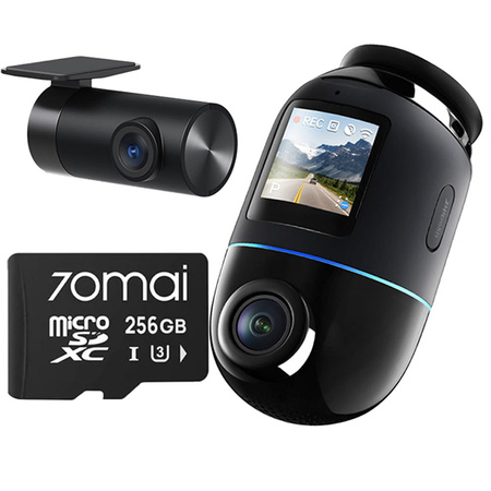 Kamera samochodowa70mai 4K Omni X800 zestaw Black + karta 70mai SD 256GB