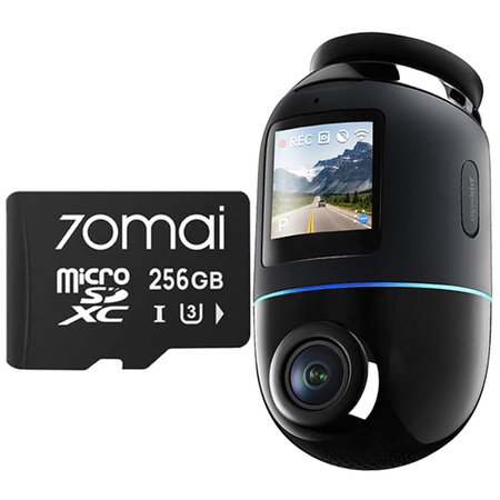 Kamera samochodowa 70mai 4K Omni X800 Black + karta 70mai SD 256GB