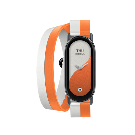 Pasek Xiaomi Dual-tone Leather Strap White and Orange