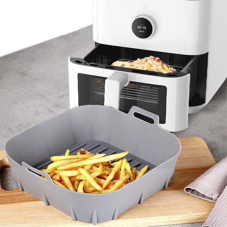 Wkład silikonowy do frytkownicy Air Fryer 22x22x7cm szary