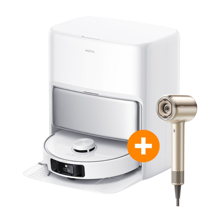 Zestaw Robot sprzątający z mopem MOVA P50 Pro Ultra + Suszarka do włosów MOVA Shine 20 Złota
